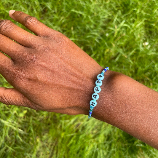 'happy' Armband blau